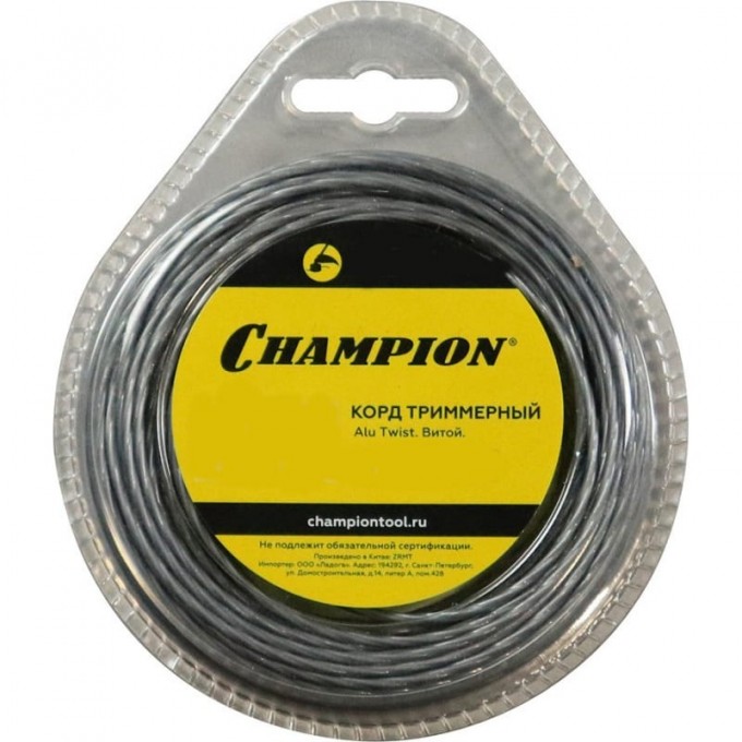 Корд триммерный CHAMPION ALU TWIST 2.0мм*130м (витой)+нож C7061 CH-C7061