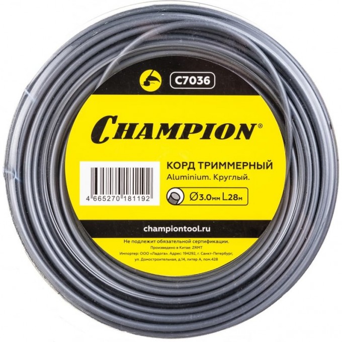 Корд триммерный CHAMPION ALUMINIUM 3.0мм*28м, С7036 CH-C7036