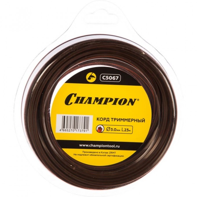 Корд триммерный CHAMPION Nylplus Square 3.0 мм х 23 м, C5067 CH-C5067