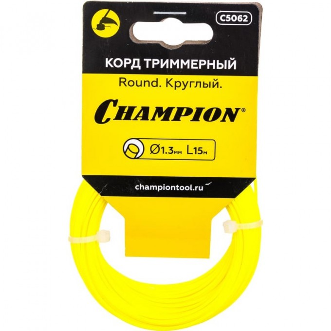 Корд триммерный CHAMPION Round 1.3 мм х15 м (в мотке), C5062 CH-C5062