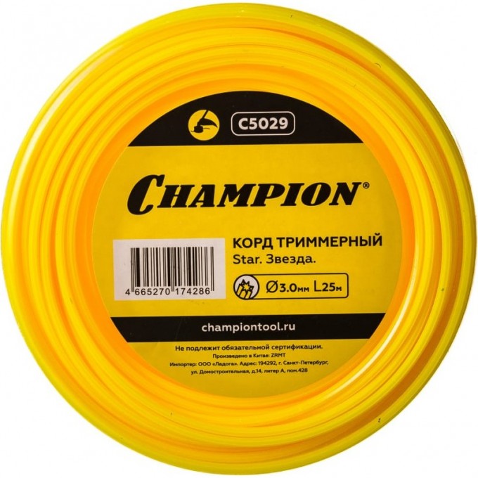 Корд триммерный CHAMPION Star 3.0 мм х 25 м, C5029 CH-C5029