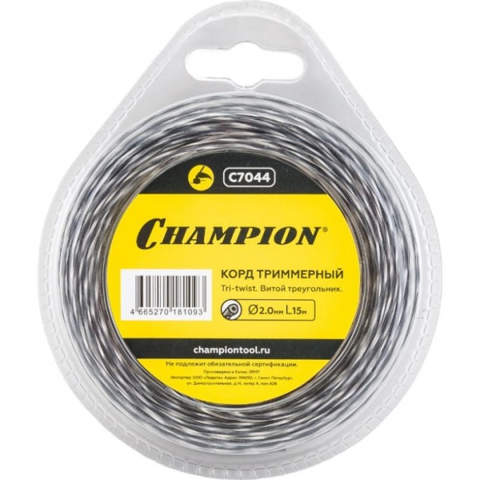 Корд триммерный CHAMPION TRI-TWIST 2.0мм* 15м (витой треугольник) C7044 CH-C7044