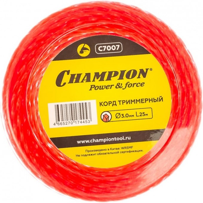 Корд триммерный CHAMPION Twisted Square 3.0 мм х 25 м, C7007 CH-C7007