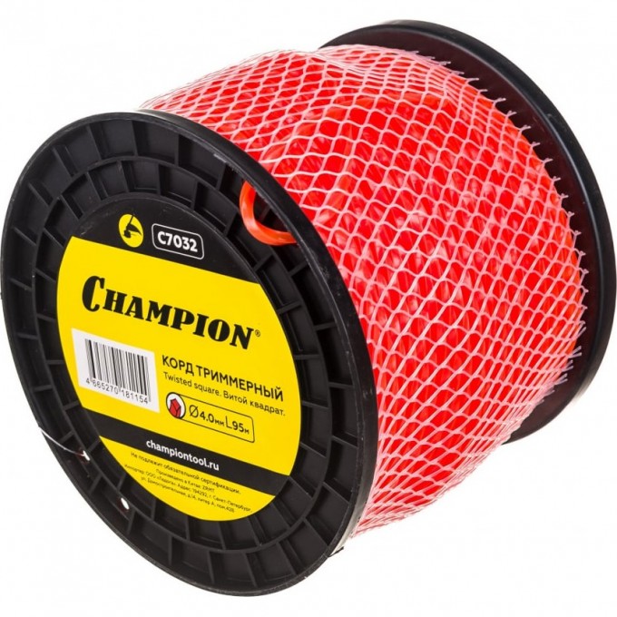 Корд триммерный CHAMPION Twistop Square 4.0 мм х 95 м, C7032 CH-C7032