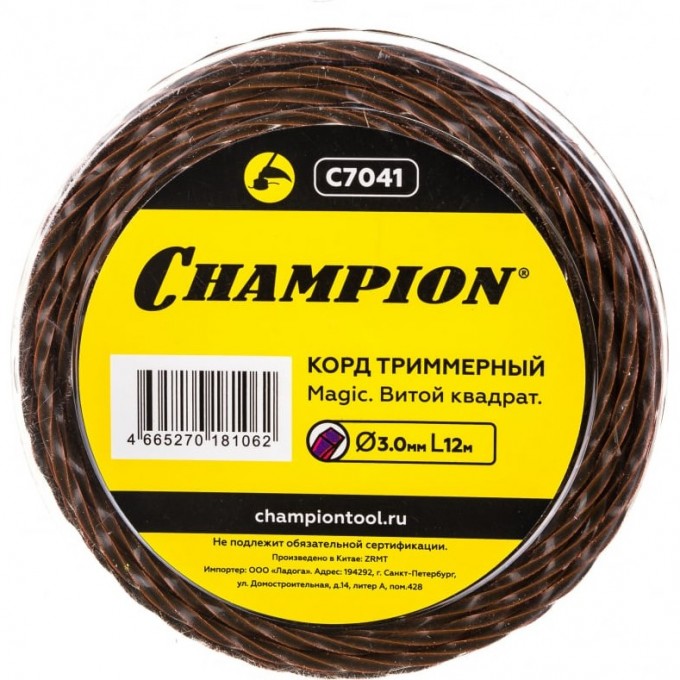 Корд триммерный CHAMPION MAGIC 3.0мм* 12м (витой квадрат) CH-C7041